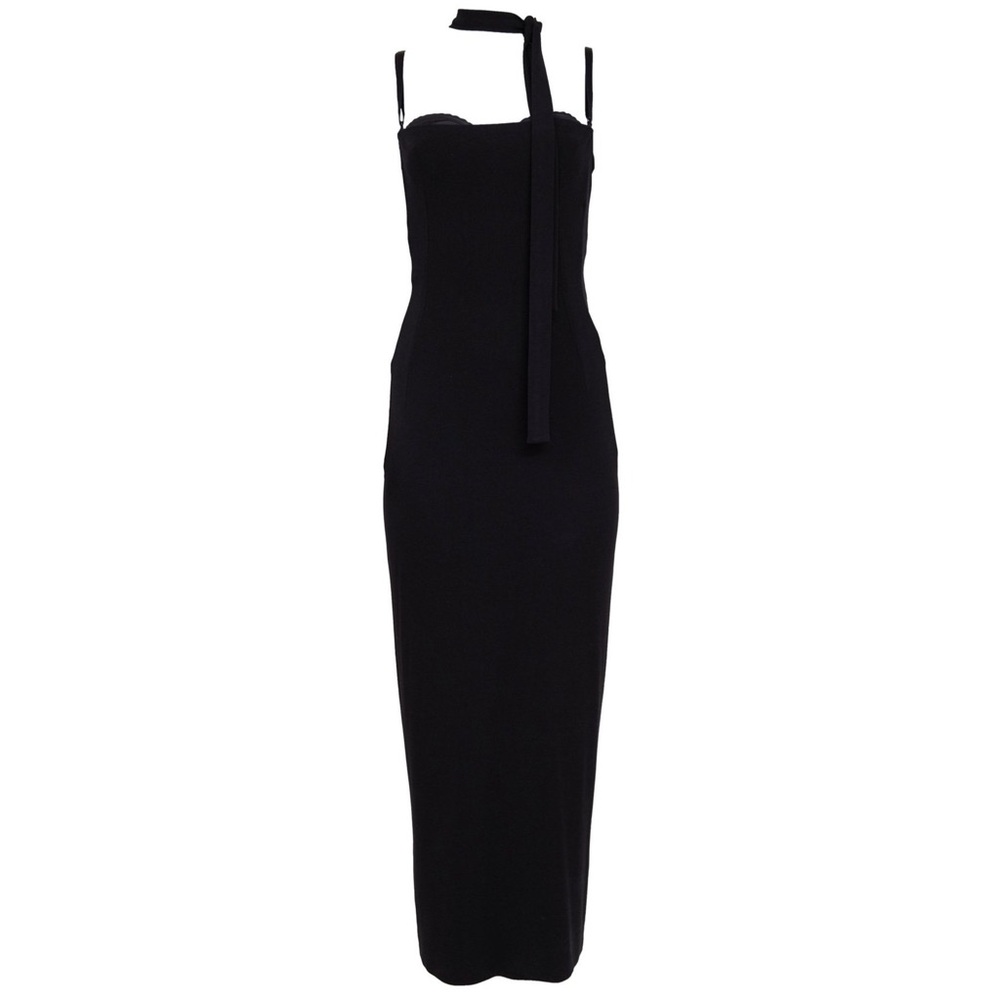 Dolce & Gabbana S/S 2001 Black Bodycon Strap Backless Runway Dress